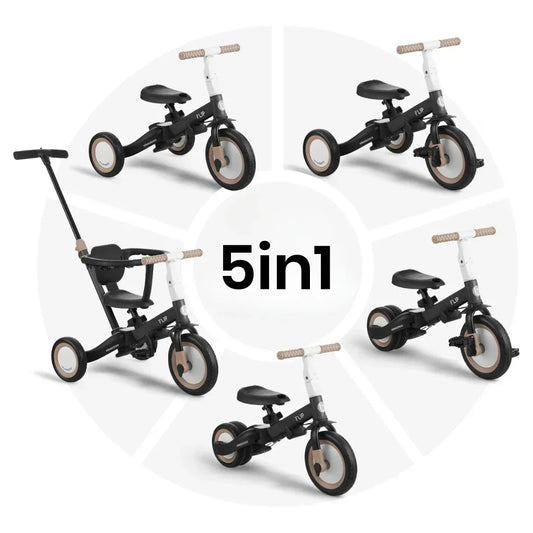 0196714_kikkaboo-otroski-tricikel-5in1-flip-black - Luxbaby