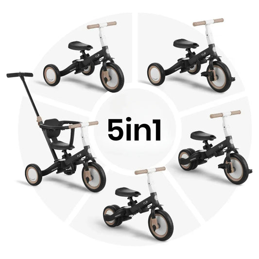 KikkaBoo - Otroški tricikel Flip - Black (5v1) - KB31006020150 Luxbaby