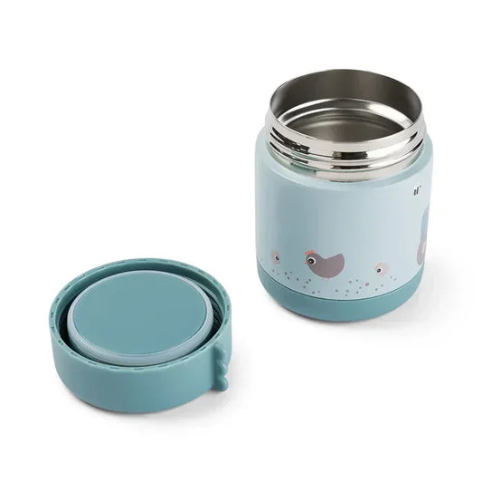 Done by Deer - Termo posodica za hrano 300ml Tiny Farm - Blue