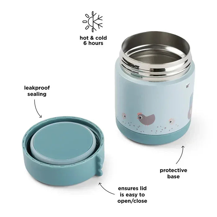 Done by Deer - Thermos food container 300ml Tiny Farm - Blue