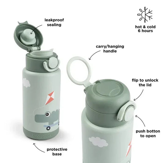 Done by Deer - Termo steklenička 340ml Playground - Green