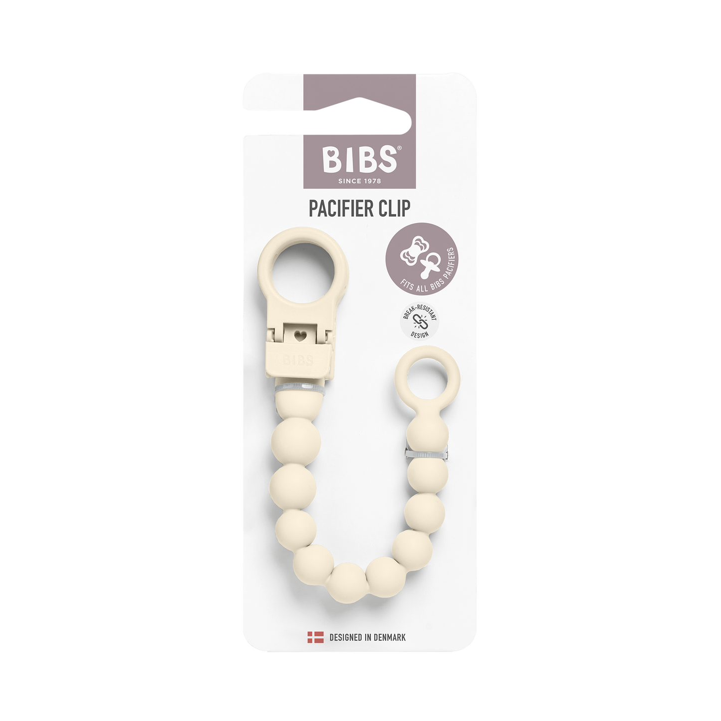 BIBS - Priponka za dudo Beaded - Ivory