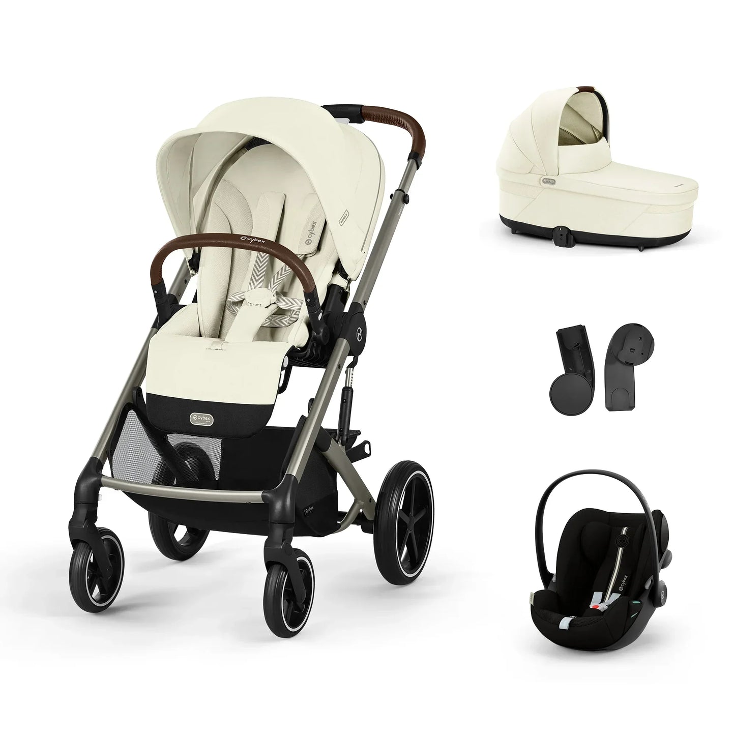 Cybex - Otroški voziček Balios S Lux - Seashell Beige (3v1)