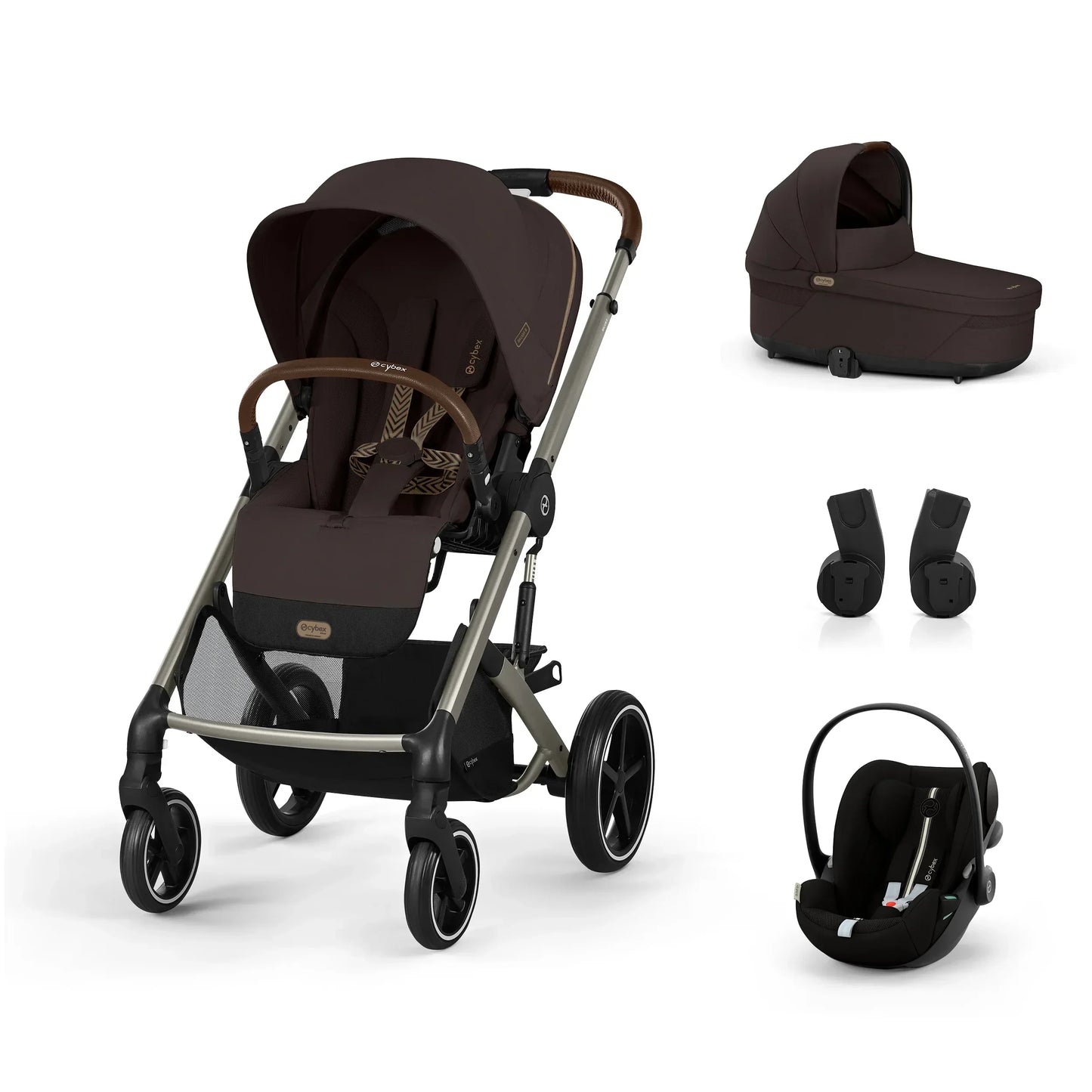 Cybex - Otroški voziček Balios S Lux - Chocolate Brown (3v1)