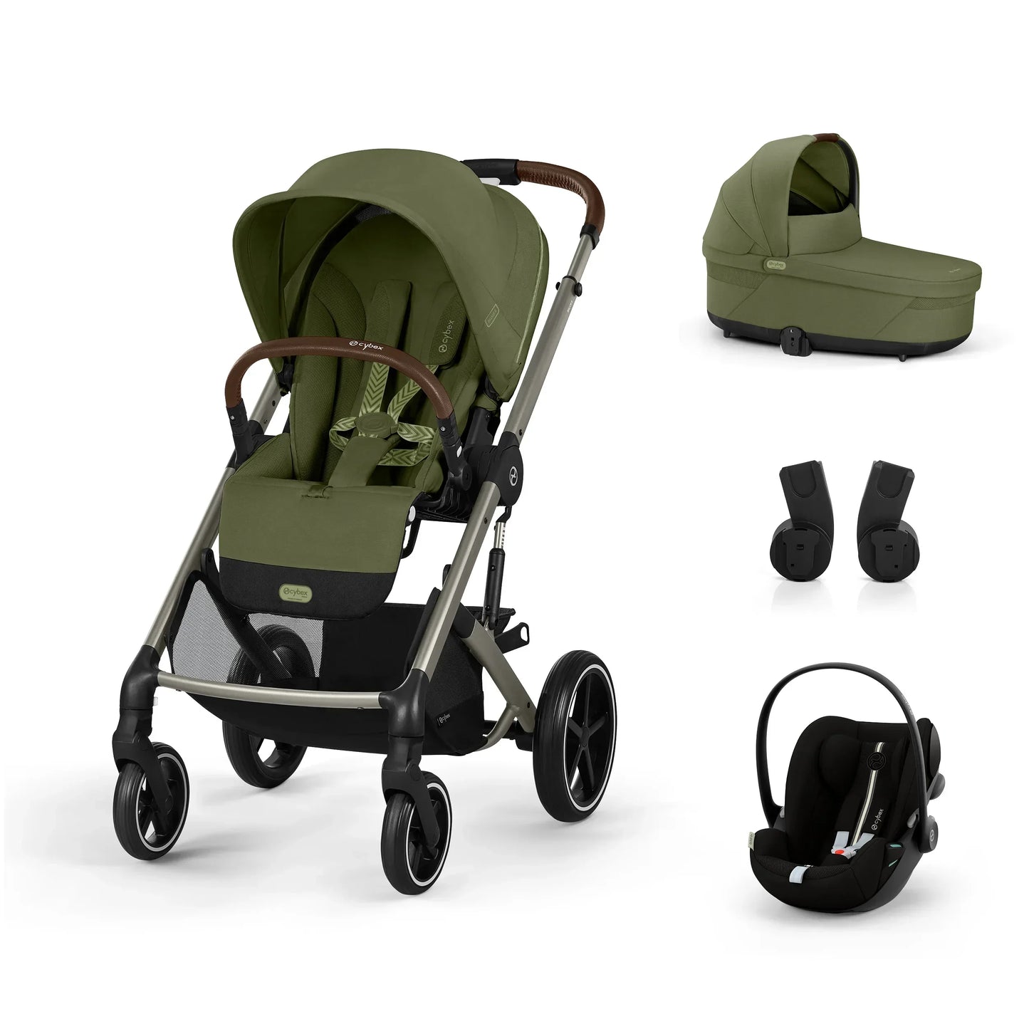 Cybex - Otroški voziček Balios S Lux - Moss Green (3v1)