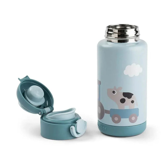 Done by Deer - Termo steklenička 340ml Tiny Farm - Blue