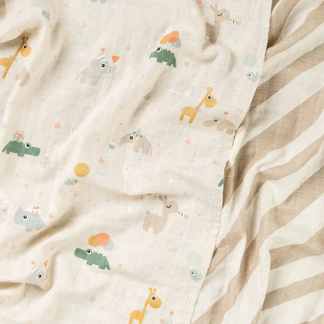 Done by Deer - Komplet tetra pleničk Celebration - Sand - DBD3063109 Luxbaby