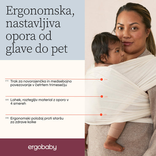 Ergobaby - Aura Wrap trak, Sustainable Mesh - Soft Grey