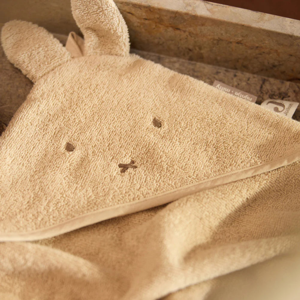 Jollein - Brisača s kapuco - Miffy Warm Sand (75x75cm)