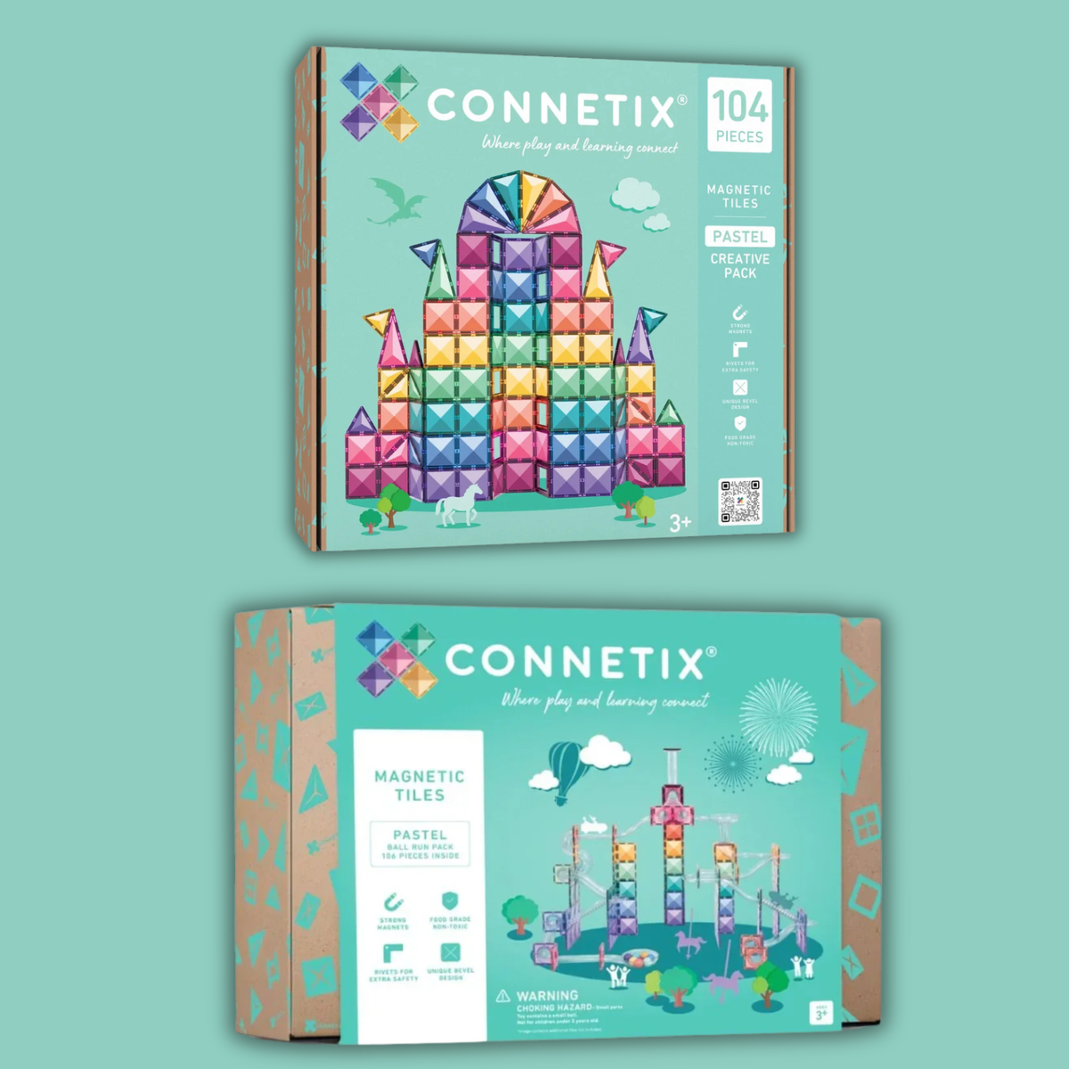 Connetix - Magnetne ploščice - Komplet Pastel Creative (210 kosov)