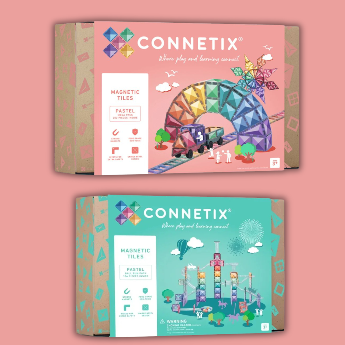 Connetix - Magnetne ploščice - Komplet Pastel Mega (308 kosov)