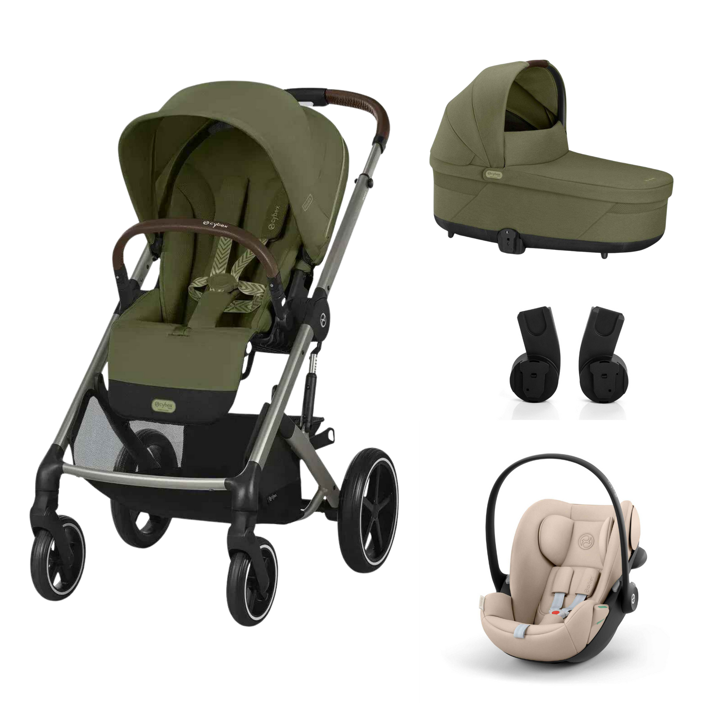 Cybex - Otroški voziček Balios S Lux - Moss Green (3v1)