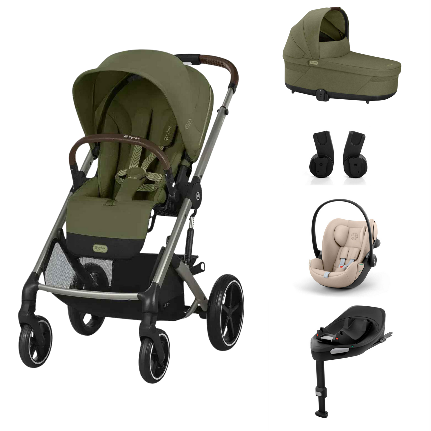 Cybex - Otroški voziček Balios S Lux - Moss Green (4v1)