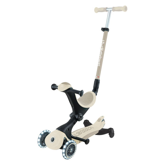 Globber - Scooter GO UP Deluxe 360°, foldable, light-up wheels - Beige