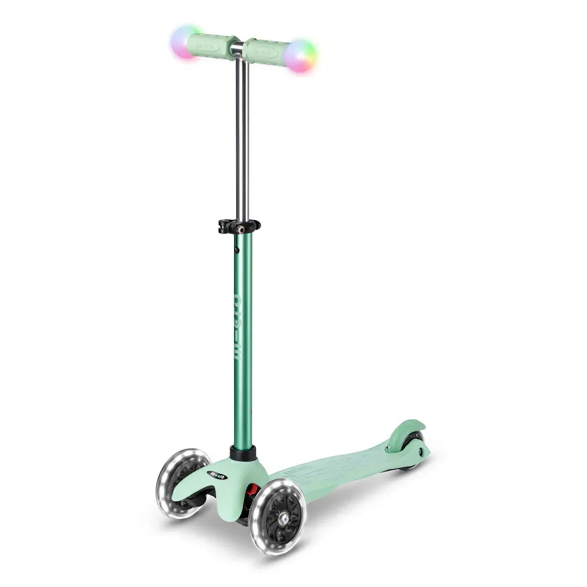 Micro - Otroški skiro Mini2Grow Deluxe Magic LED - Mint (4v1)