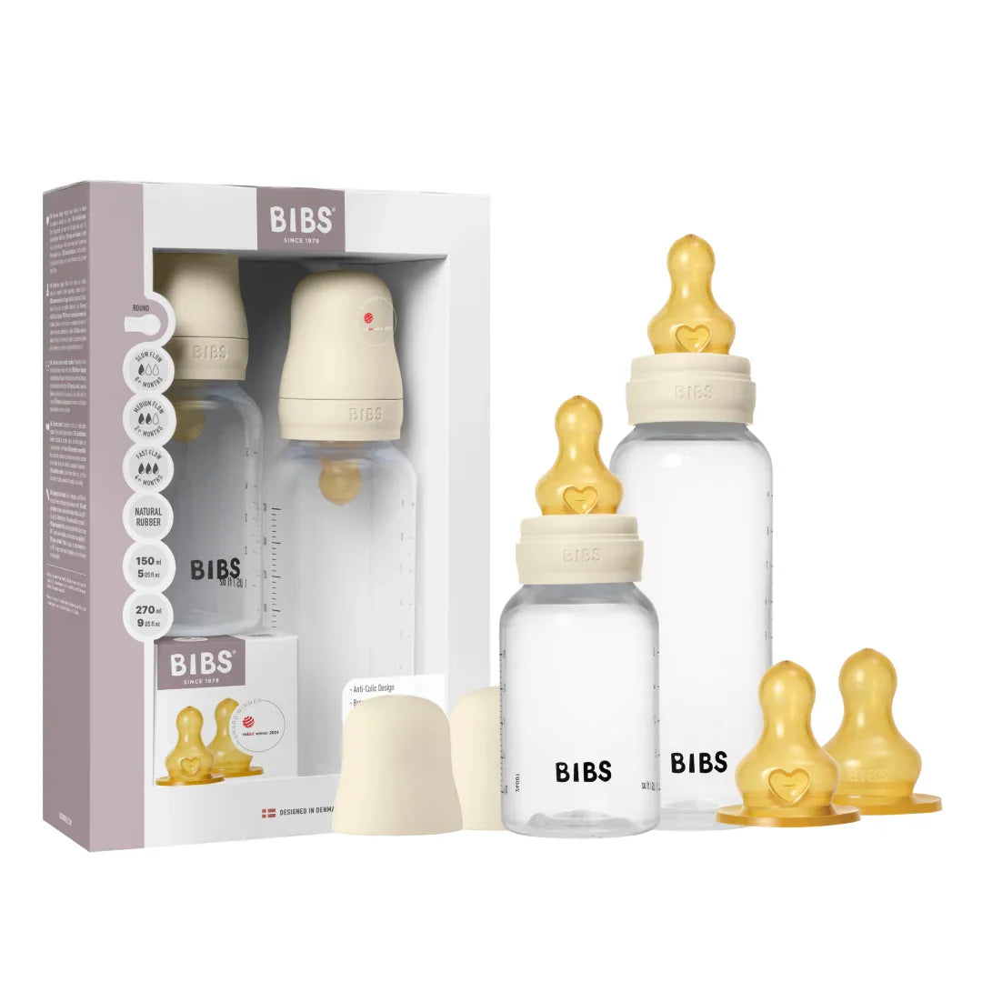 BIBS - Set 2 otroških stekleničk 150ml in 270ml, lateks - Ivory - 5018216 Luxbaby