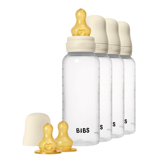 BIBS - Komplet 4 otroških stekleničk 270 ml, lateks - Ivory