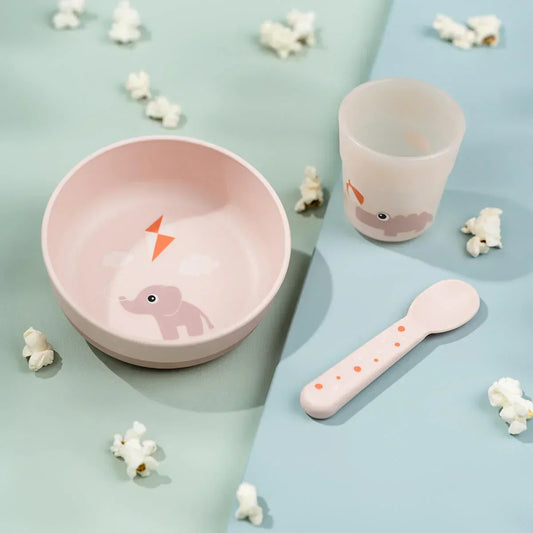 Done by Deer - Prvi jedilni set Foodie Playground - Powder