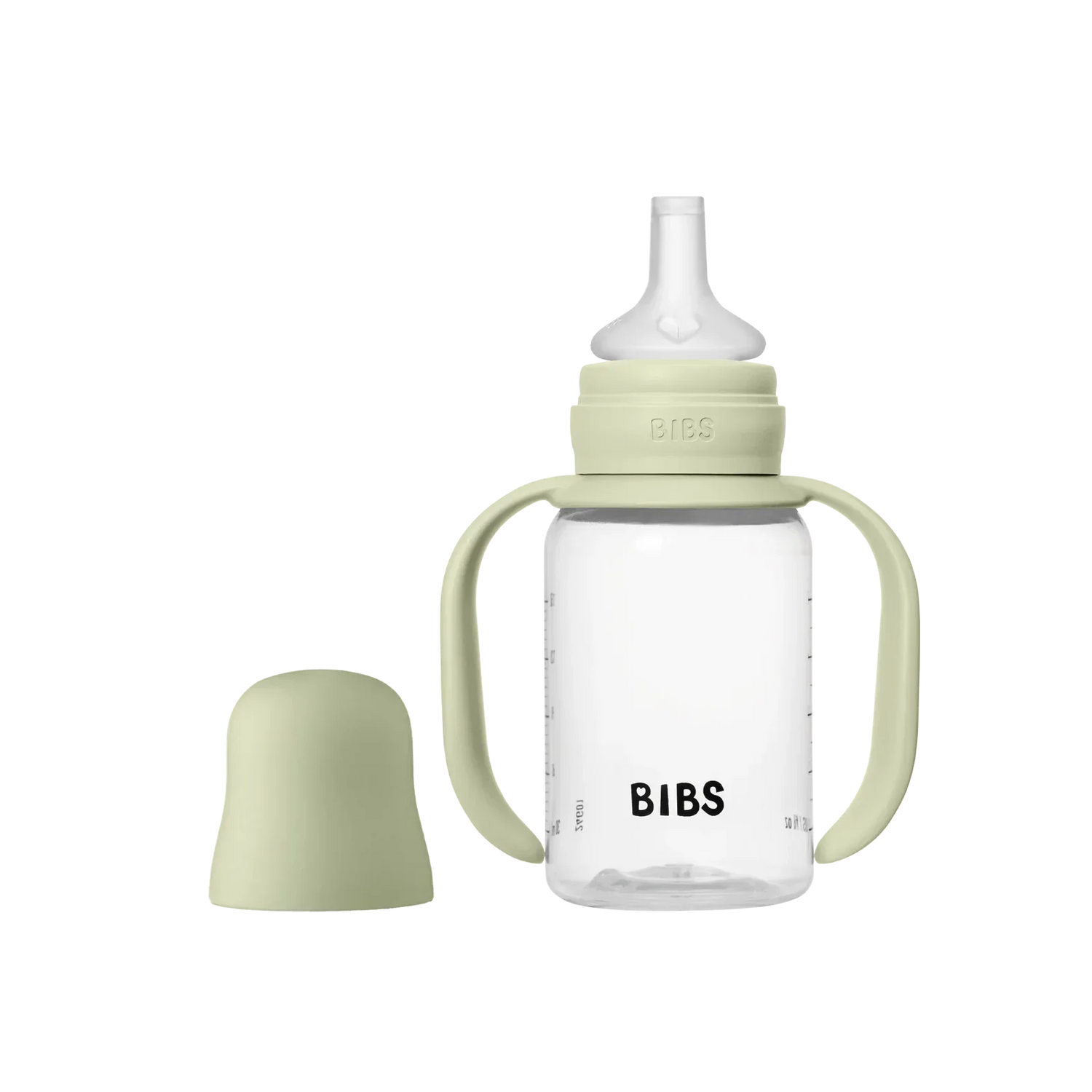 BIBS - Steklenička za učenje pitja, silikon - Sage