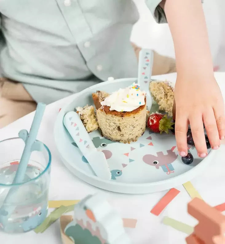 Done by Deer - Jedilni set Foodie Celebration - Blue - DBD13569 Luxbaby