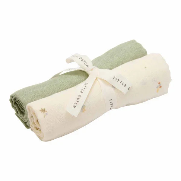 Little Dutch - Komplet 2 tetra pleničk - Forest Treasures/Sage
