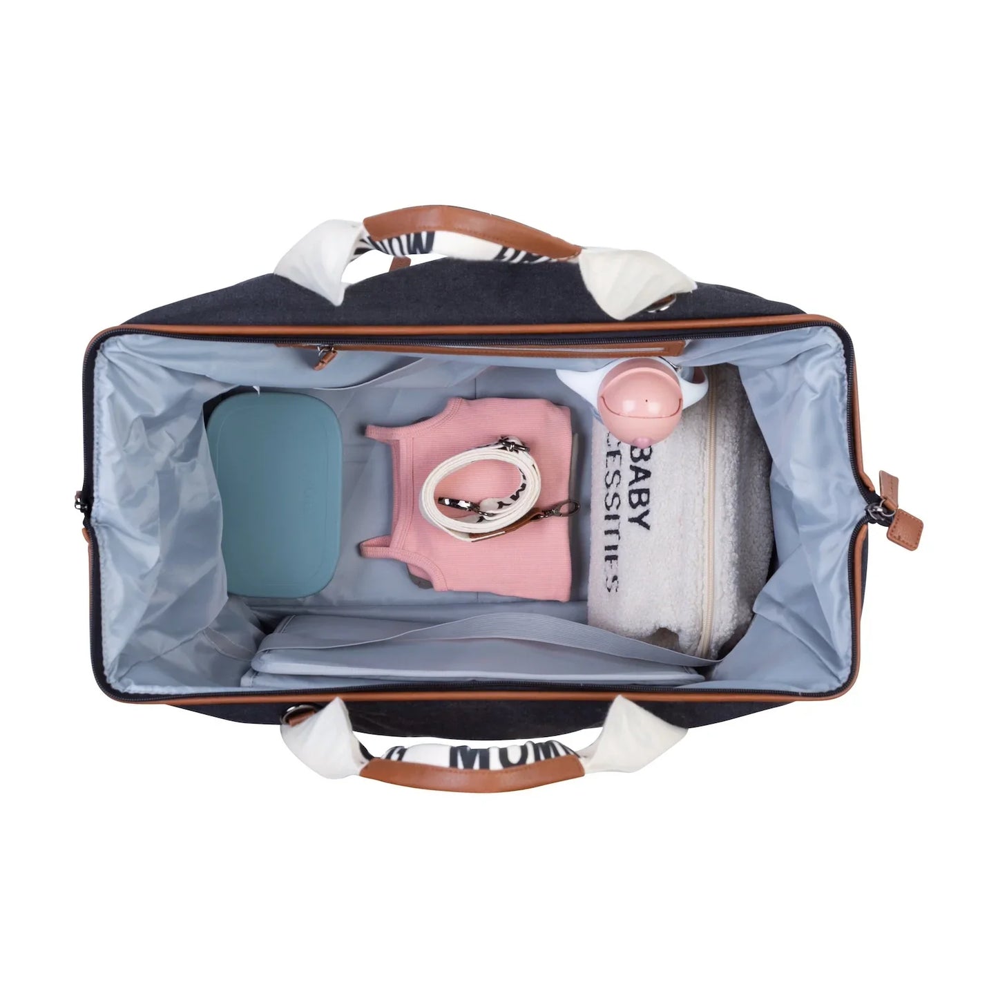 Childhome - Torba Mommy Bag Signature - Canvas Black - CWMBBSCBL Luxbaby