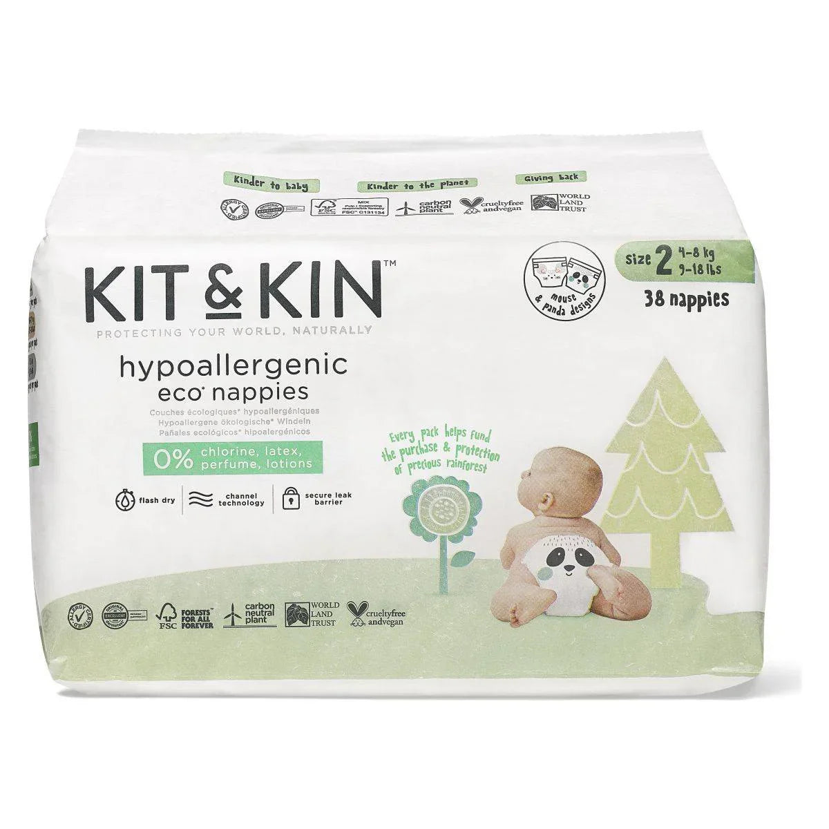 Kit&Kin - Ekološke pleničke Velikost 2 (4-8 kg) 38 kosov - 924595 Luxbaby