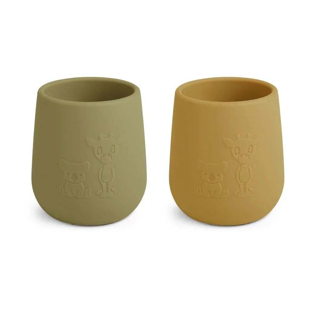 Nuuroo - Abel Silikonska skodelica - Olive / Yellow (2kosa)