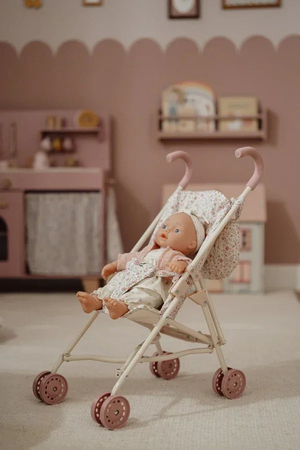 Little Dutch - Kovinski voziček za punčko - Soft Flowers