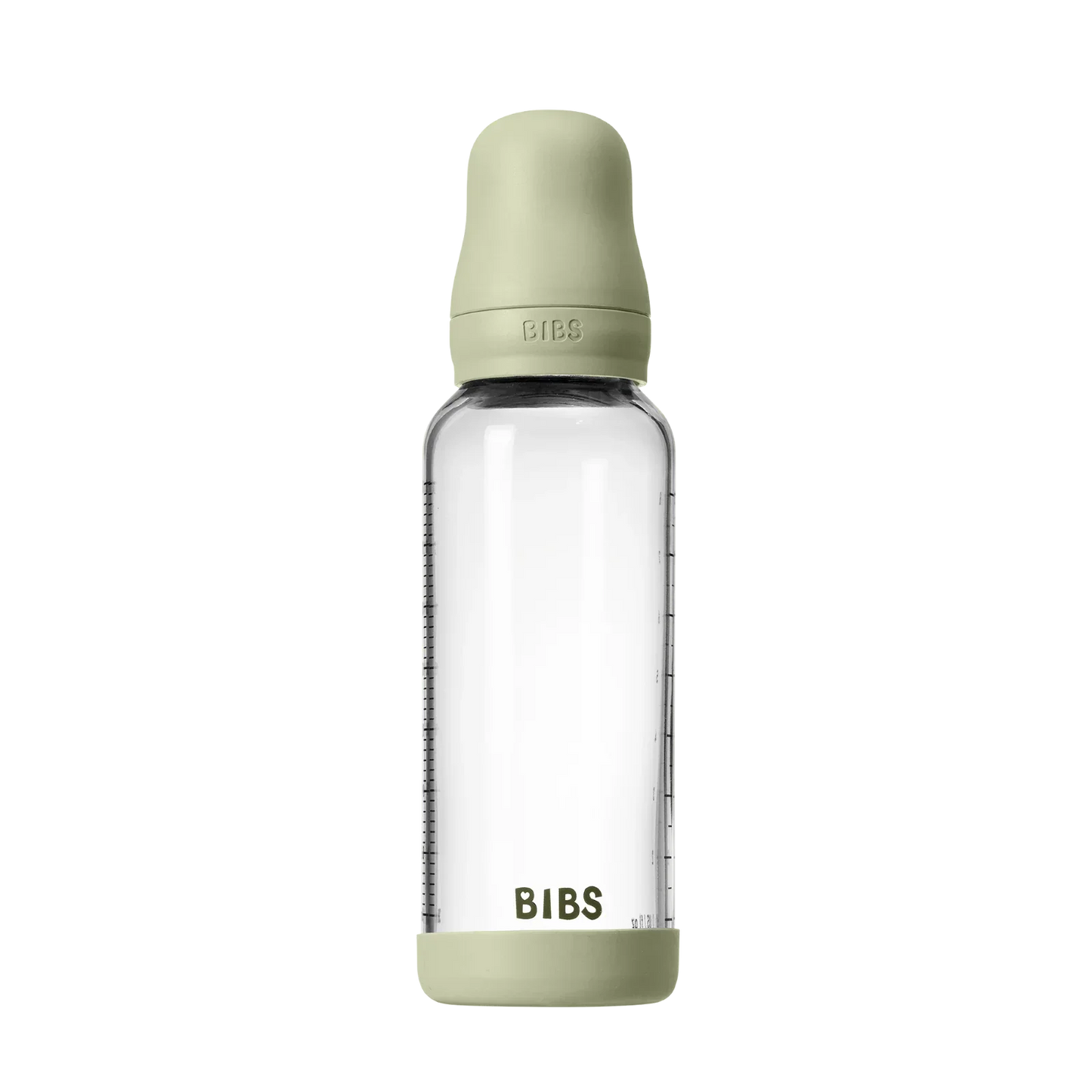 BIBS - Otroška steklena steklenička 240 ml, lateks - Sage (srednji pretok)