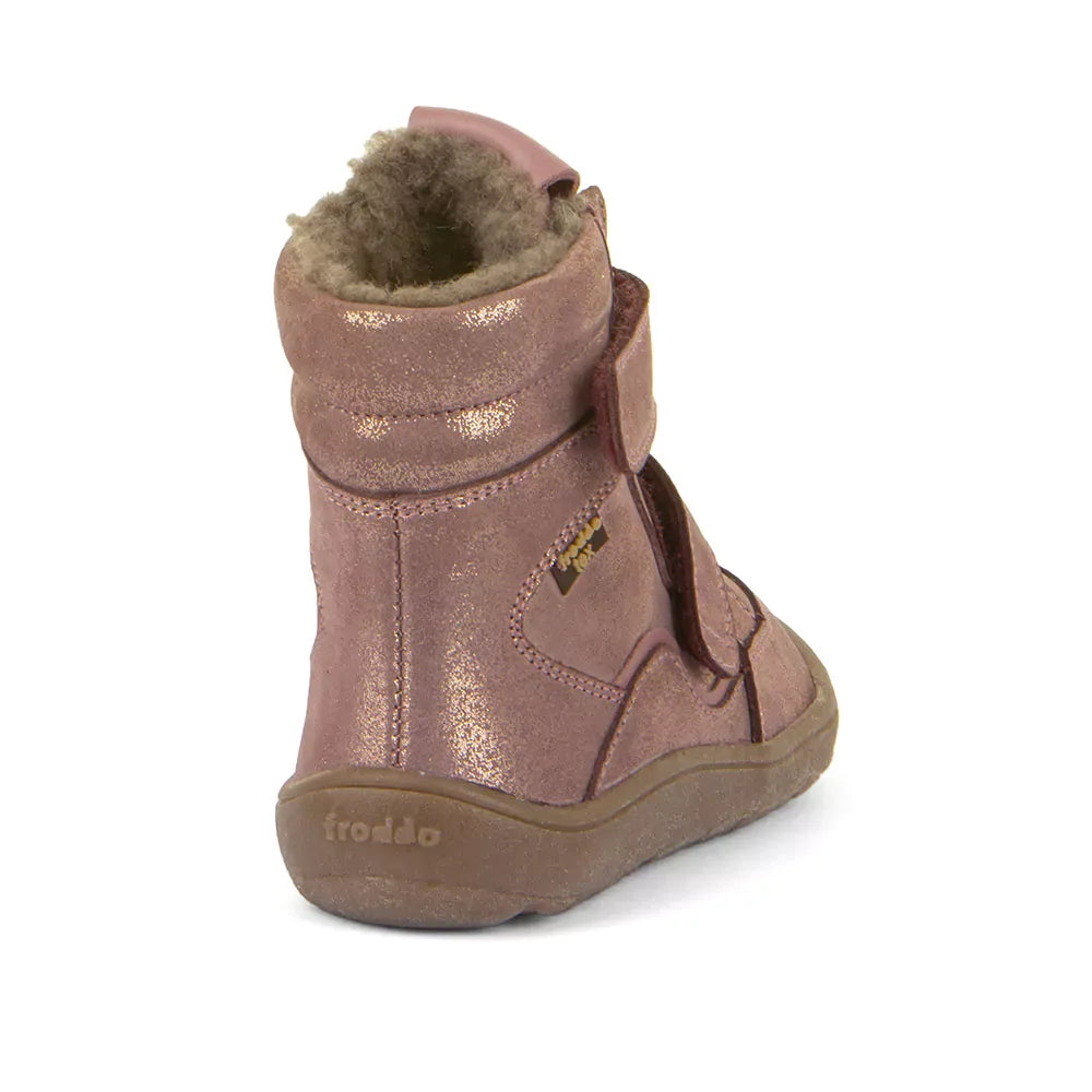 Froddo - Otroški bosonogi škornji Tex Winter - Pink/Gold (G3160232-9)