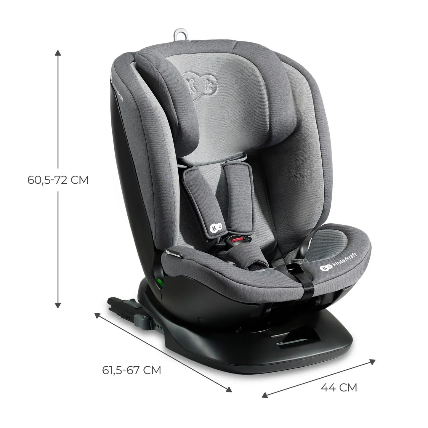 Kinderkraft - Otroški avtosedež z IsoFix bazo Xpedition™ 2 i-Size 0+/1/2/3 (40-150 cm) - Grey - KCXPED02GRY0000 Luxbaby