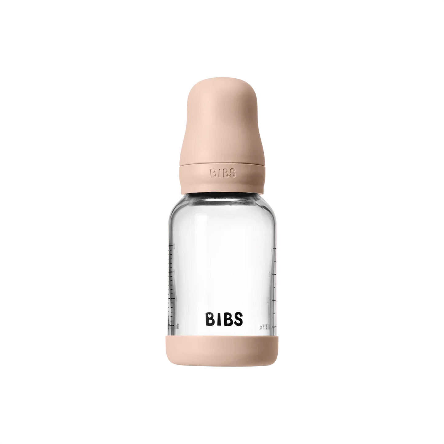 BIBS - Otroška steklena steklenička 120 ml, lateks - Blush (počasni pretok)
