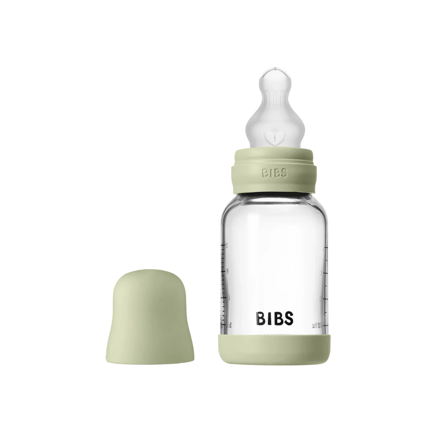 BIBS - Otroška steklena steklenička 120 ml, silikon - Sage (počasni pretok) - 50191250 Luxbaby