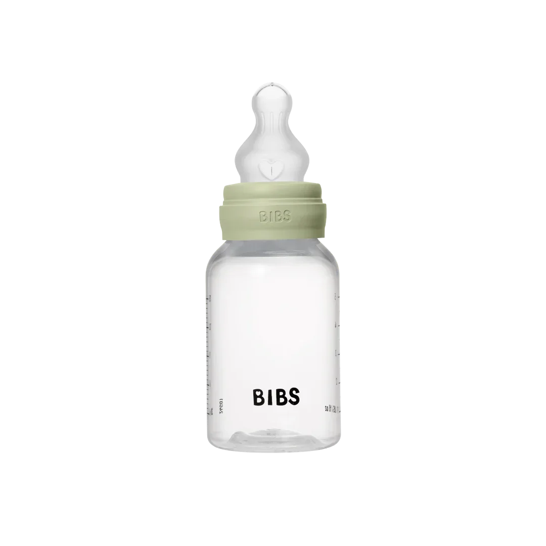 BIBS - Otroška steklenička 150 ml, silikon - Sage (počasen pretok)