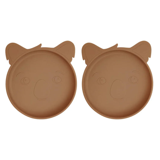 Nuuroo - Akila Silikonski krožnik Koala - Caramel Cafe (2kosa)