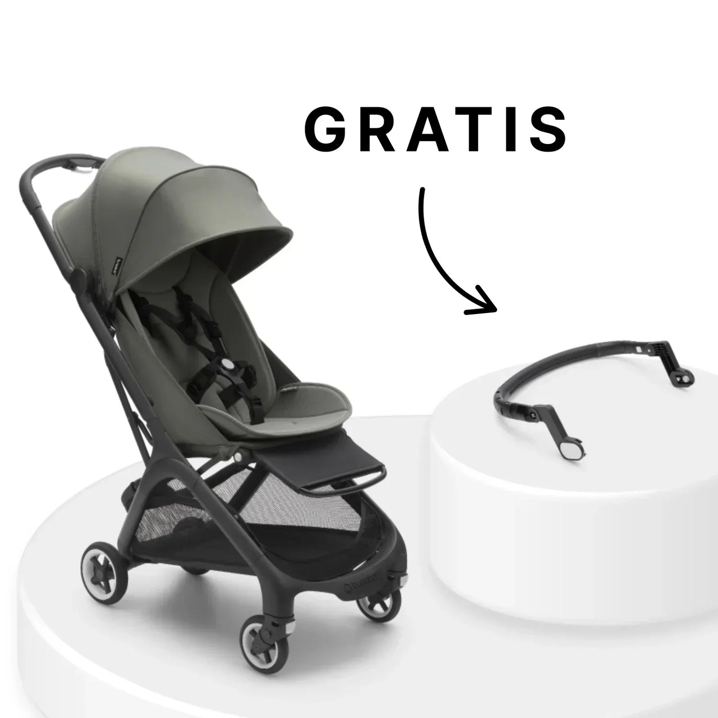Bugaboo - Otroški voziček Butterfly - Black/Forest Green z varovalom