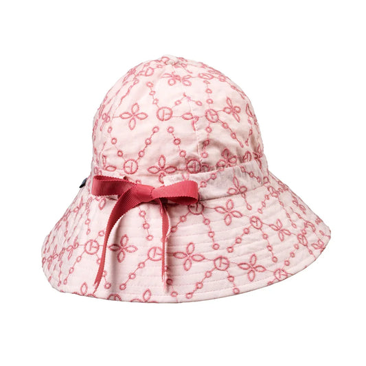 Elodie - Klobuček z UV zaščito - Embroidery Anglaise Pink
