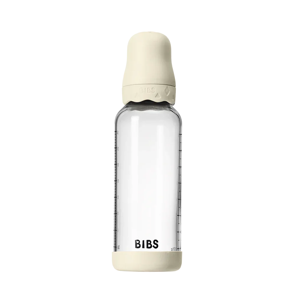 BIBS - Otroška steklena steklenička Boheme 240 ml, lateks - Ivory (srednji pretok) - 50202216 Luxbaby