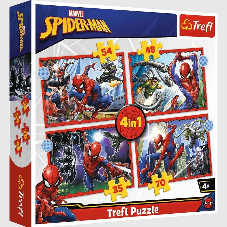 Trefl - Sestavljanka 4v1 - Spiderman - T34384 Luxbaby