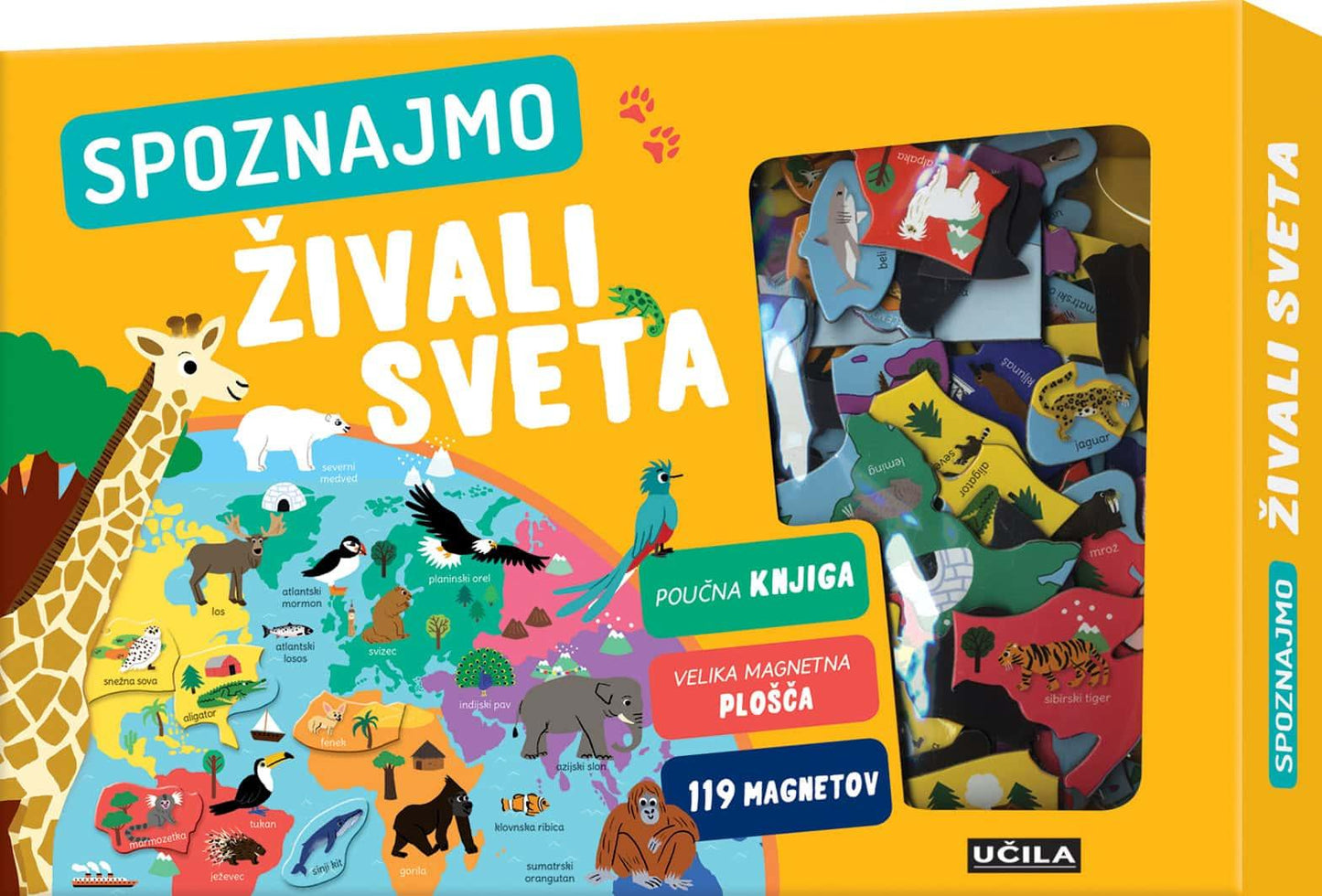 Učila - Knjiga z magnetki - Spoznajmo živali sveta (119 kosov) - U006116 Luxbaby