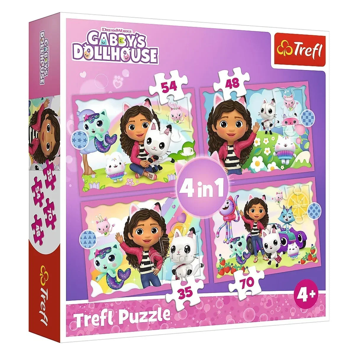 Trefl - Sestavljanka 4v1 - Gabbys Dollhouse