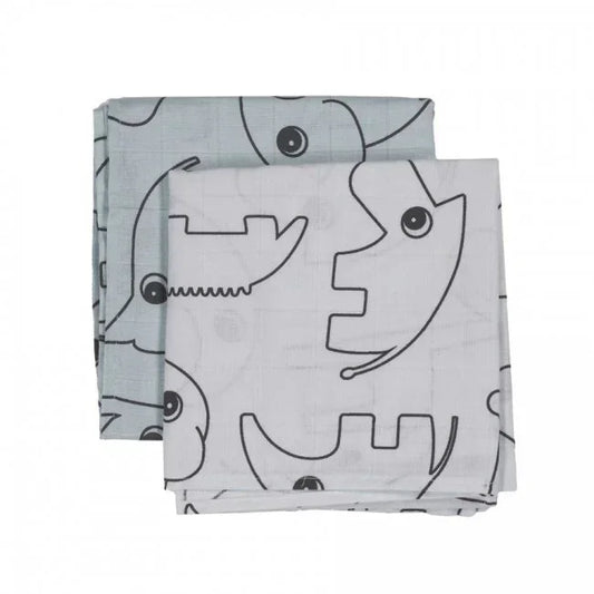 Done by Deer - Komplet povijalnih pleničk Contour - Blue 120x120