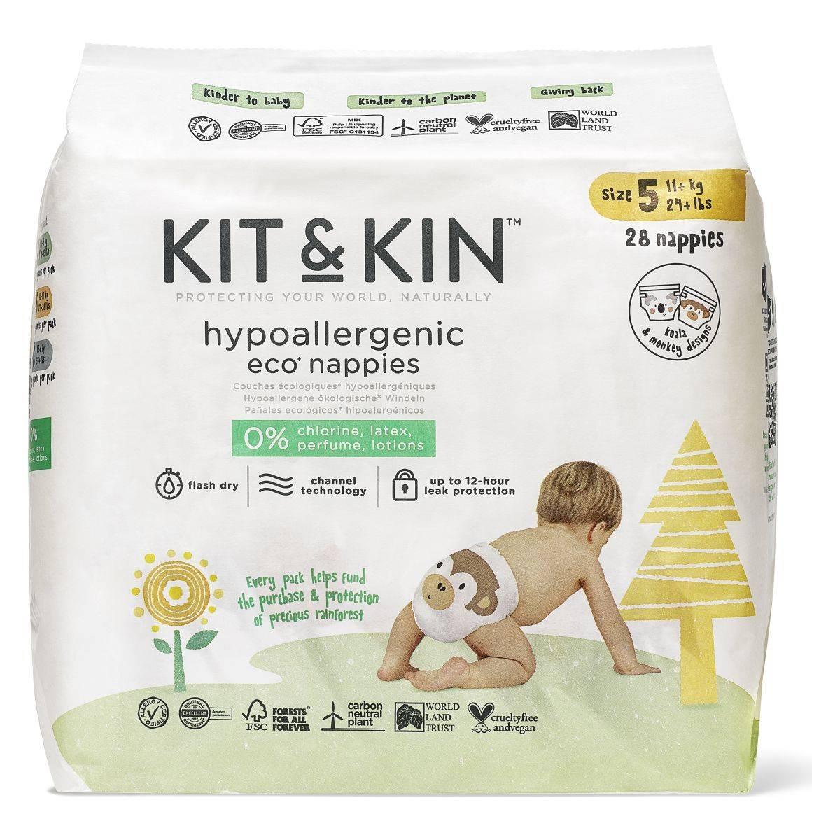 Kit&Kin - Ekološke pleničke Velikost 5 (11+ kg) 28 kosov - 924598 Luxbaby