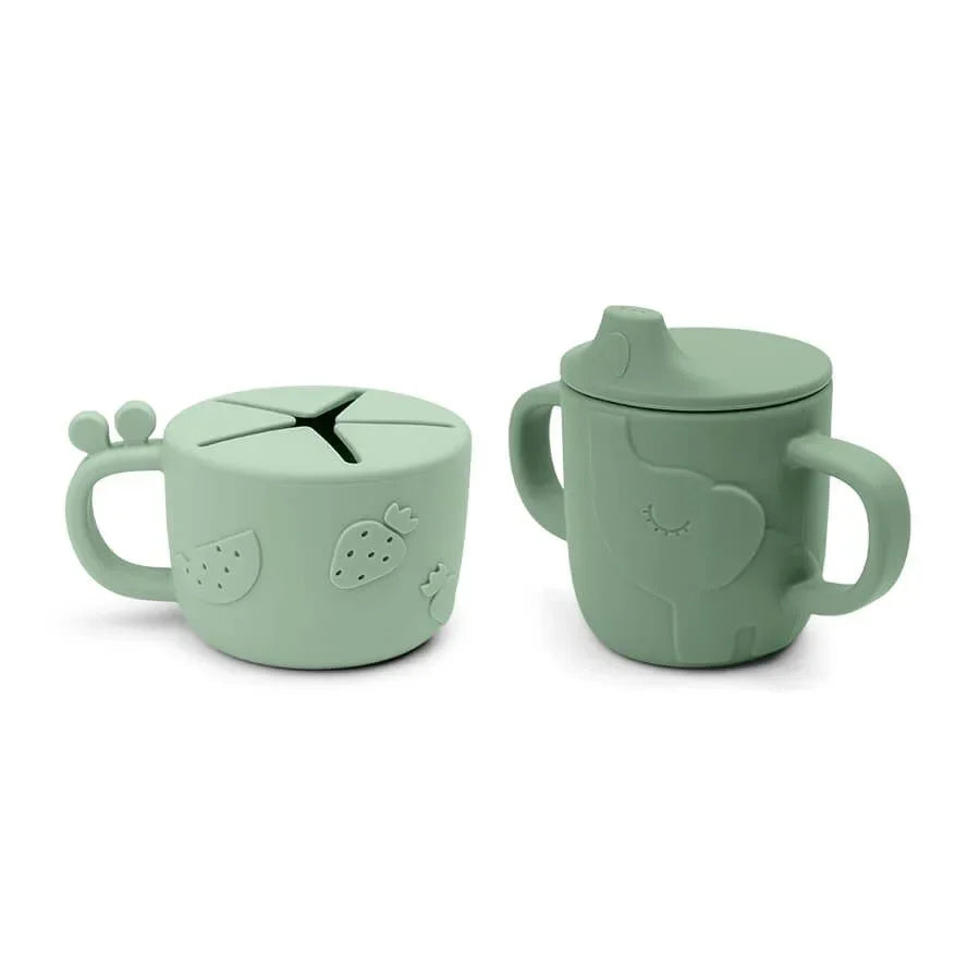 Done by Deer - Peekabo komplet za malico Deer friends - Green