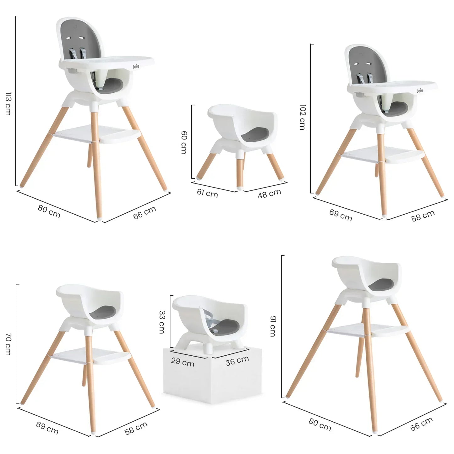 Joie - Stolček za hranjenje Chestnut 6v1 - Mocha