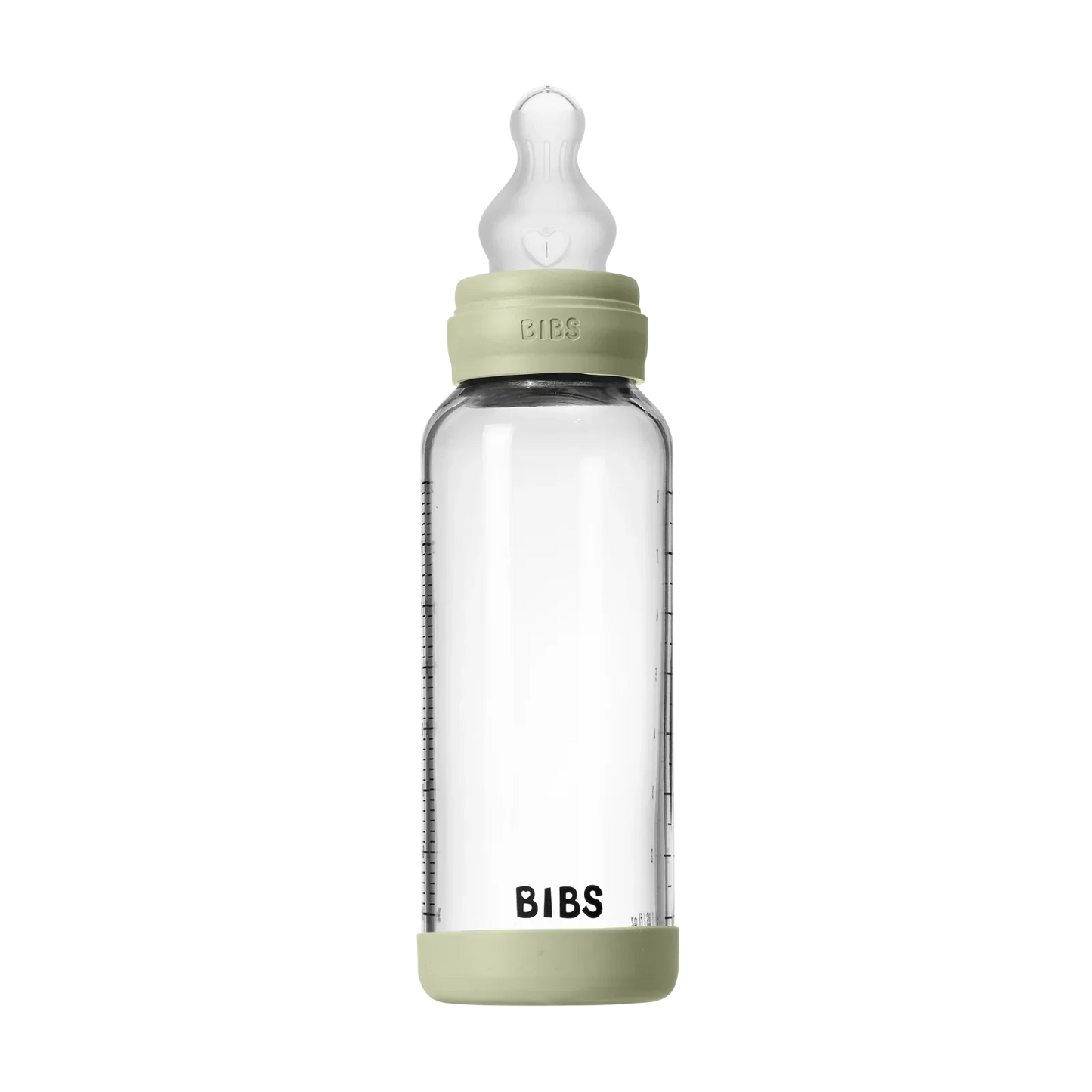 BIBS - Otroška steklena steklenička 240 ml, silikon - Sage (srednji pretok)