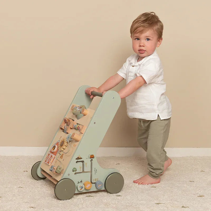 Little Dutch - Aktivnostni leseni voziček Little Farm