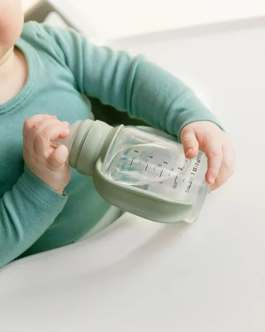 BIBS - Steklenička za učenje pitja, silikon - Sage