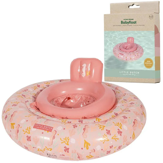 Little Dutch - Napihljiv otroški plavalni obroč - Ocean Dreams Pink